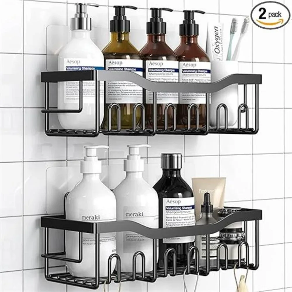 Shower Caddy 2 Pack,Adhesive Shower Organizer for Bathroom Storage&Home